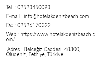 Akdeniz Beach Hotel iletiim bilgileri